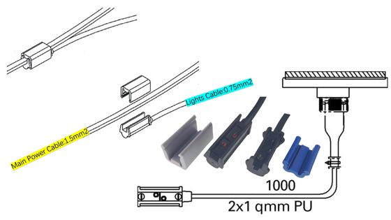 5Α-20Α Κλικ-Εντός Overmold Connector Αυτοκινητοβιομηχανική καλωδίωση με βελτιστοποιημένη υποστήριξη καλωδίων και φώτα καθαρισμού με ένα μόνο σημάδι